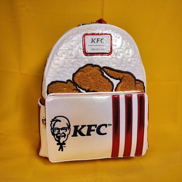 Loungefly KFC Fried Chicken Drum Stick Bucket Sherpa Iridescent Mini Backpack - Picture 10 of 10